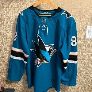 San Jose Sharks #88 Brent Burns, men’s size M/50. Authentic Adidas/NHL jersey.